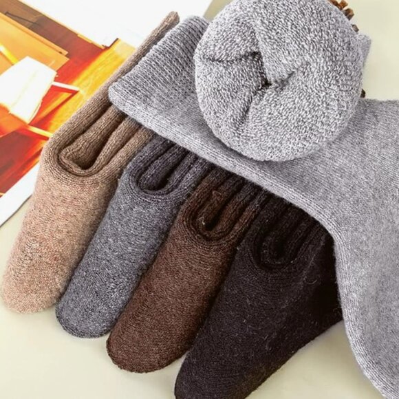 5 Pairs Luxury Wool Soft Socks Warm Winter Fall Womens Thick Cozy Knit NWT - Picture 4 of 6